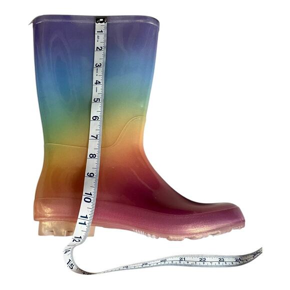 New Without Tag Cat & Jack Rainbow Rain Boot Cece Style Size 5 Big Kids - Picture 10 of 12